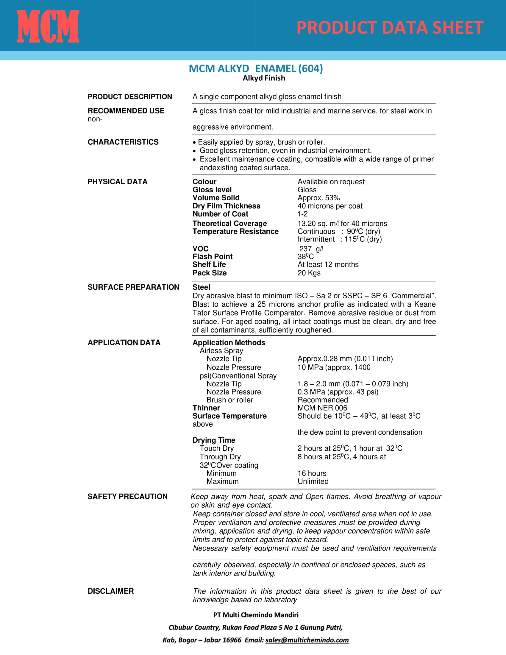MCM ALKYD 604-1 